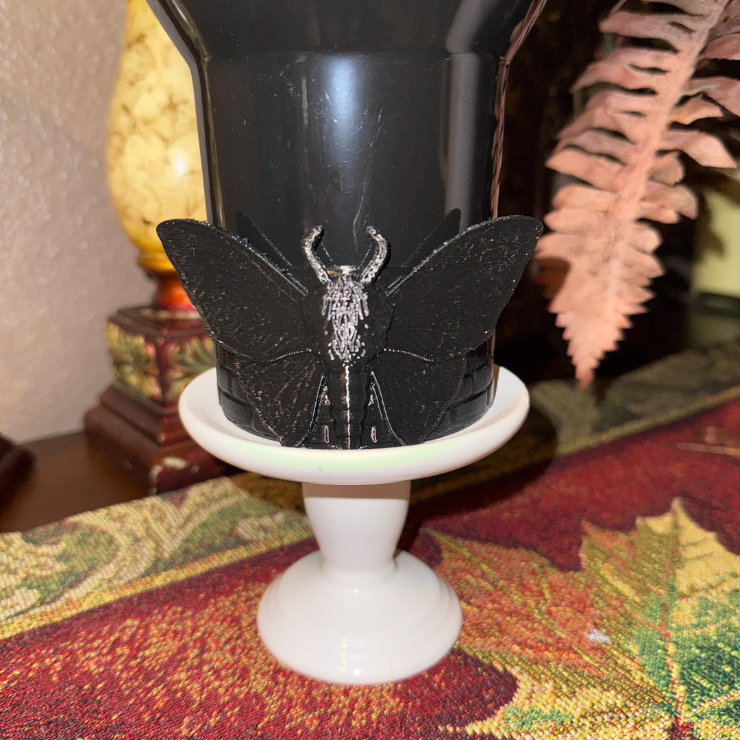 Black Moth Deadly Damask tumbler boot, for Stanley 20 30 or 40 oz Tumblers, unique gift Halloween accessories