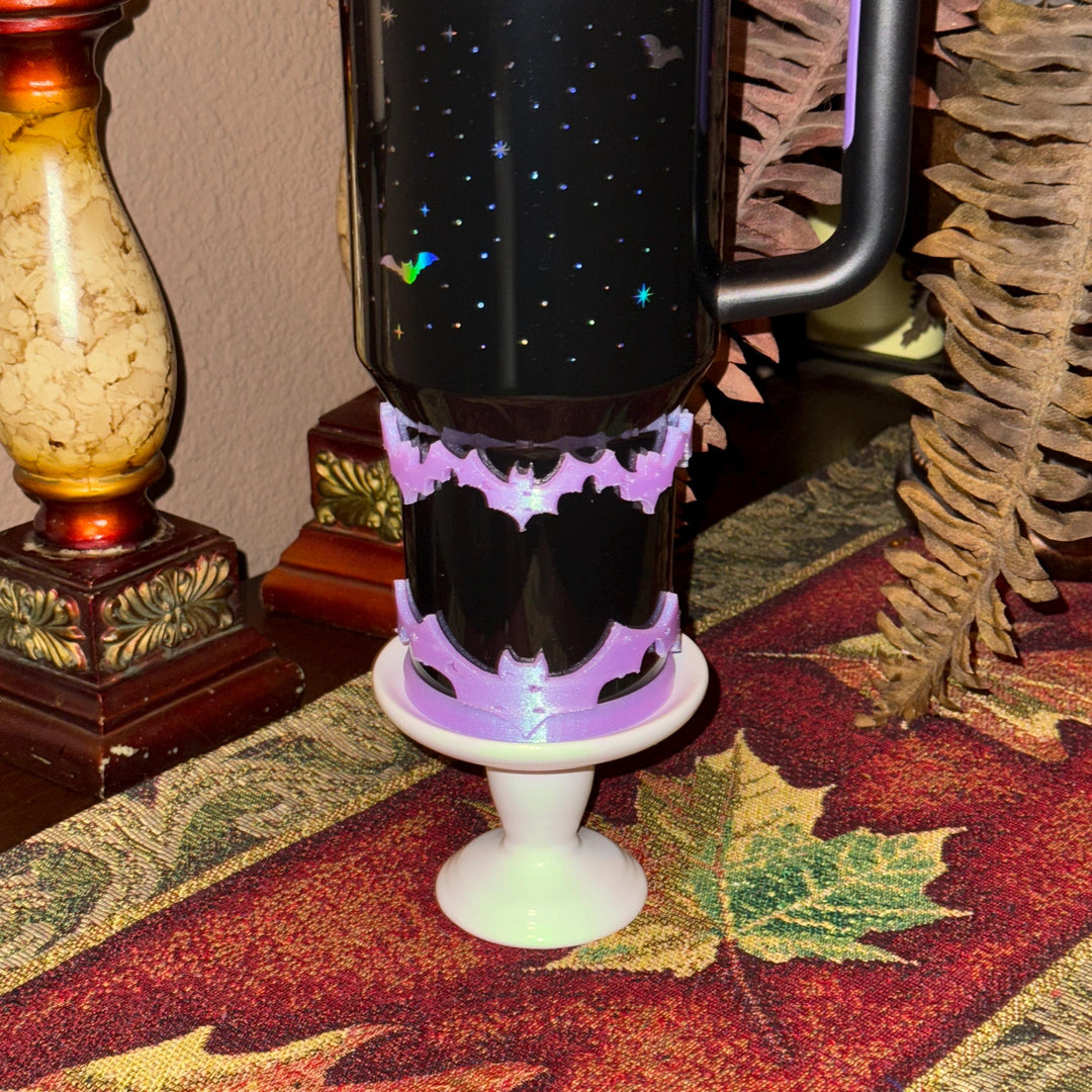Spellcast Lavender Bat Tumbler boot or bangle, for Stanley 20 30 or 40 oz Tumblers, unique gift Halloween accessories