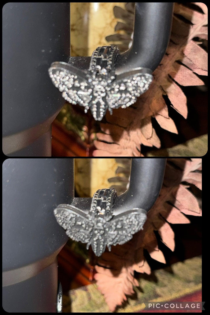 NEW Deadly Damask tumbler boot, for Stanley 20 30 or 40 oz Tumblers, unique gift Halloween accessories, black moth snake sugar skull