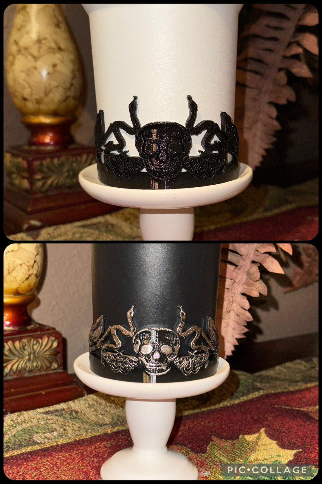 NEW Deadly Damask tumbler boot, for Stanley 20 30 or 40 oz Tumblers, unique gift Halloween accessories, black moth snake sugar skull