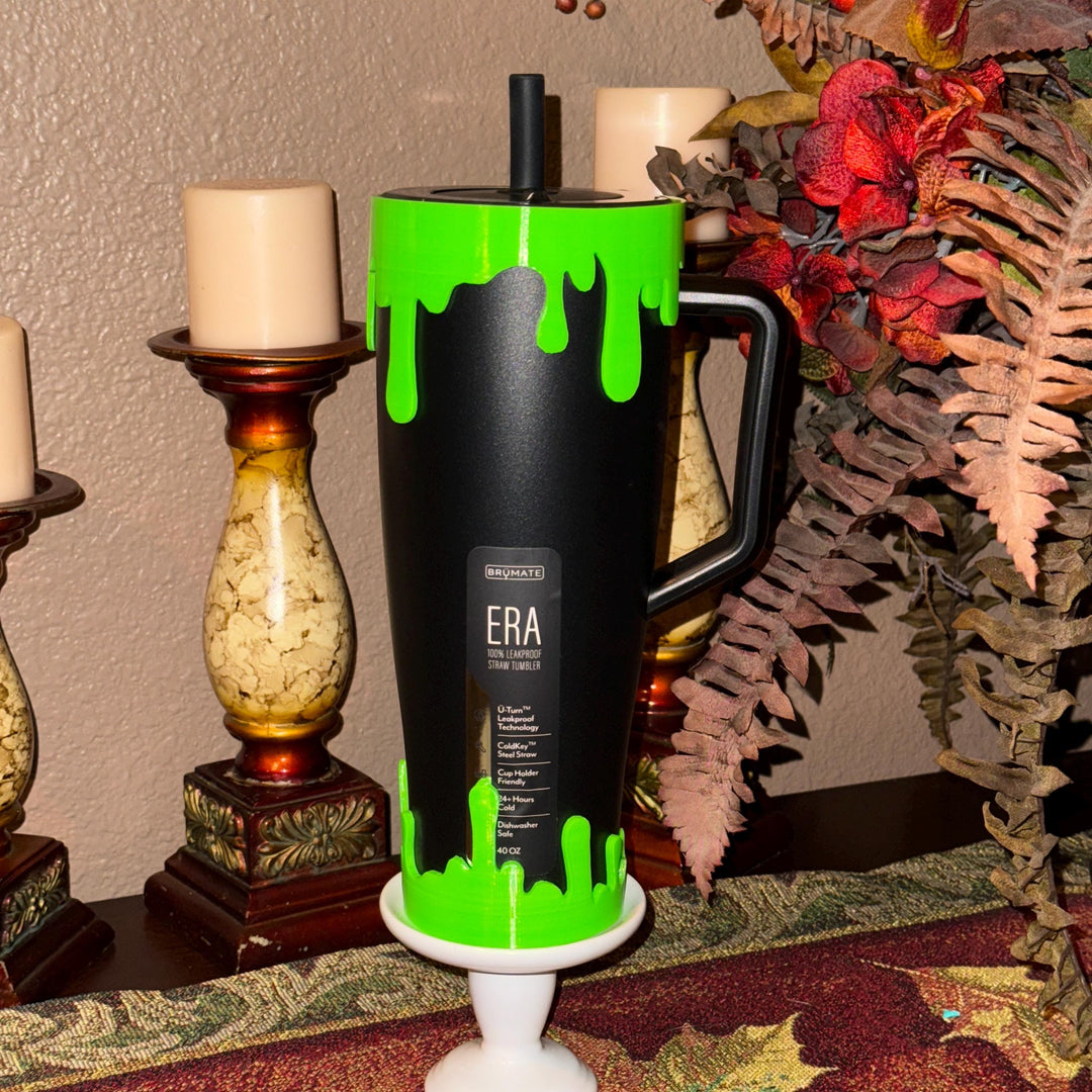 Slime drips Lid Halo Bangle and Boot for Stanley tumblers, Neon Lime Green, Tumbler Sleeves, BEST SELLER