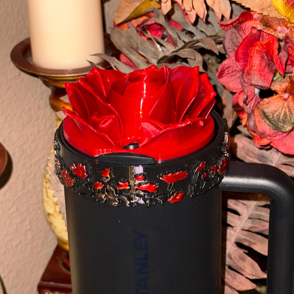 Black Midnight Ruby Floral tumbler boot, for Stanley 1913 x JENNIE collection 20 30 or 40 oz Tumblers, unique gift