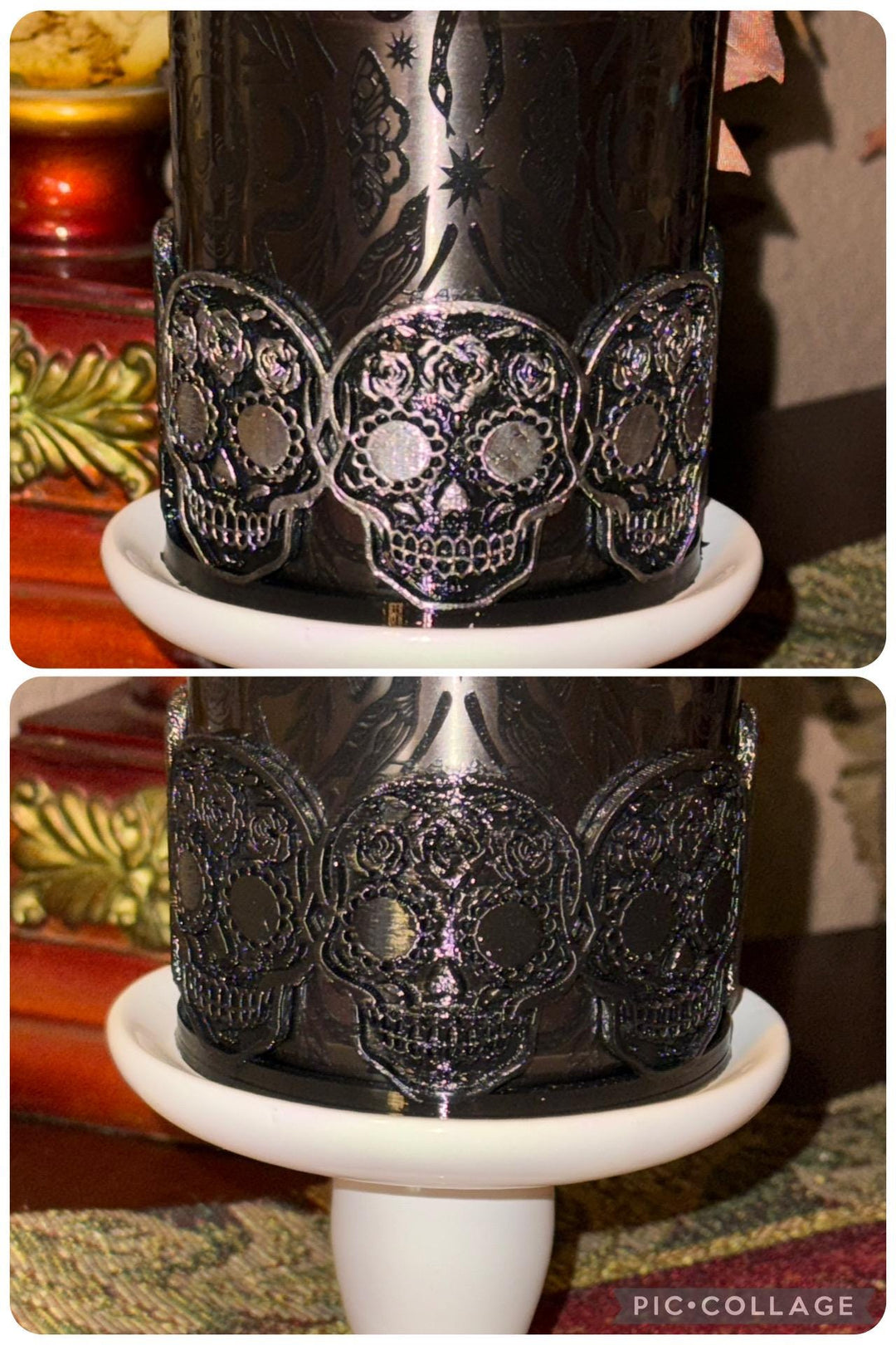 NEW Deadly Damask tumbler topper, boot, charm for Stanley 20 30 or 40 oz Tumblers, Halloween accessories, black moth snake sugarskull
