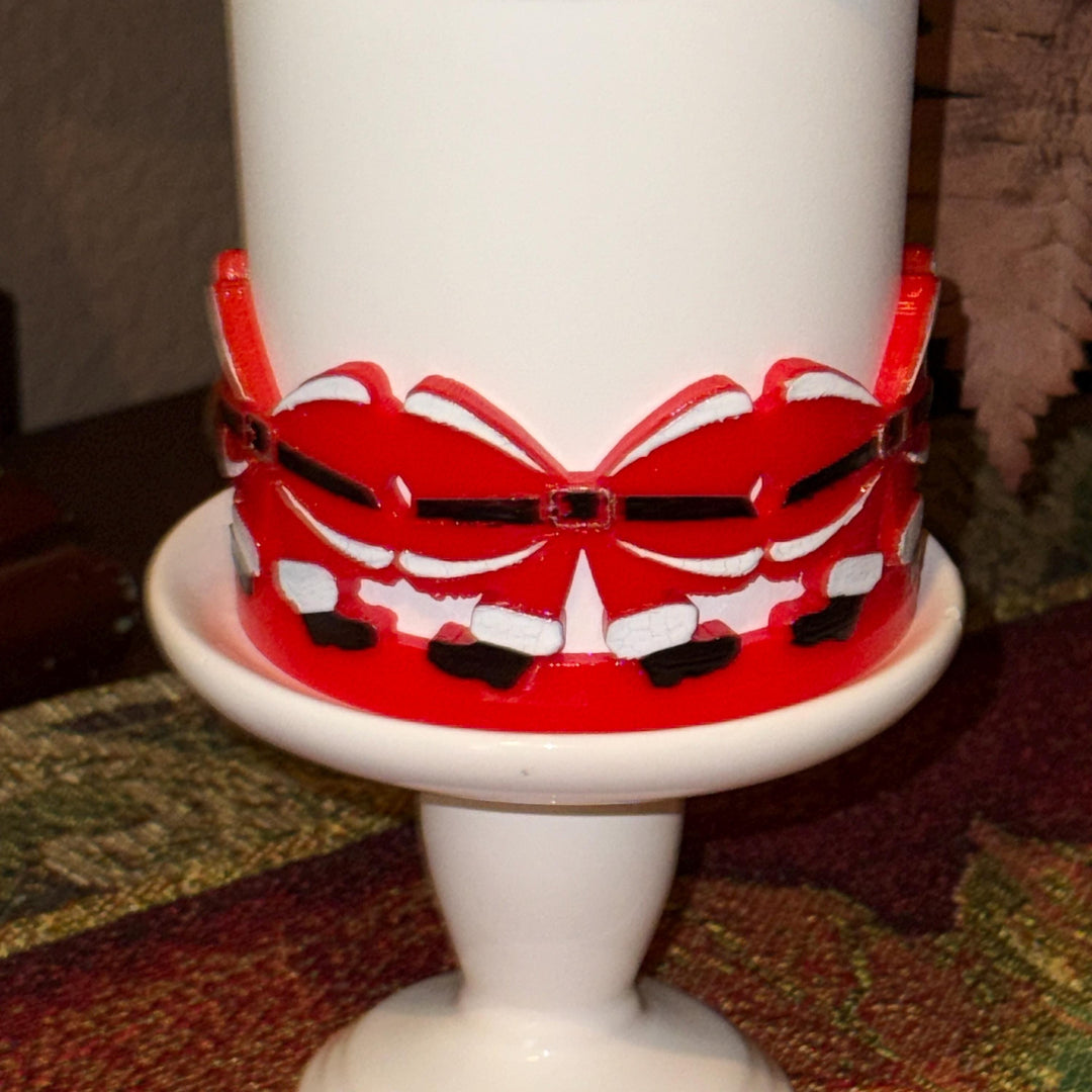 Santa Bow Tumbler Boot, Unique Christmas gift, Fit 20 30 oz and 40 oz Stanley and 40 oz Brumate Hydrojug Coldest, Red White hand painted