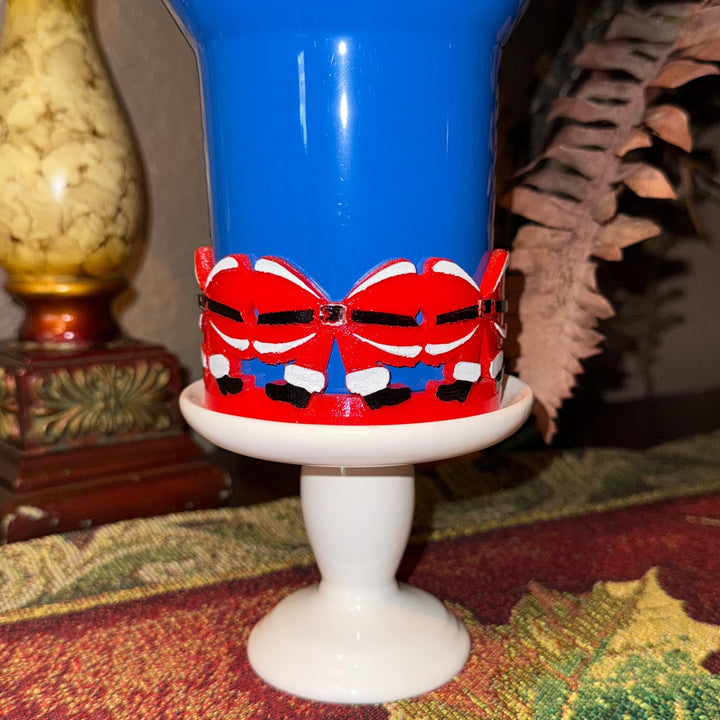 Santa Bow Tumbler Boot, Unique Christmas gift, Fit 20 30 oz and 40 oz Stanley and 40 oz Brumate Hydrojug Coldest, Red White hand painted