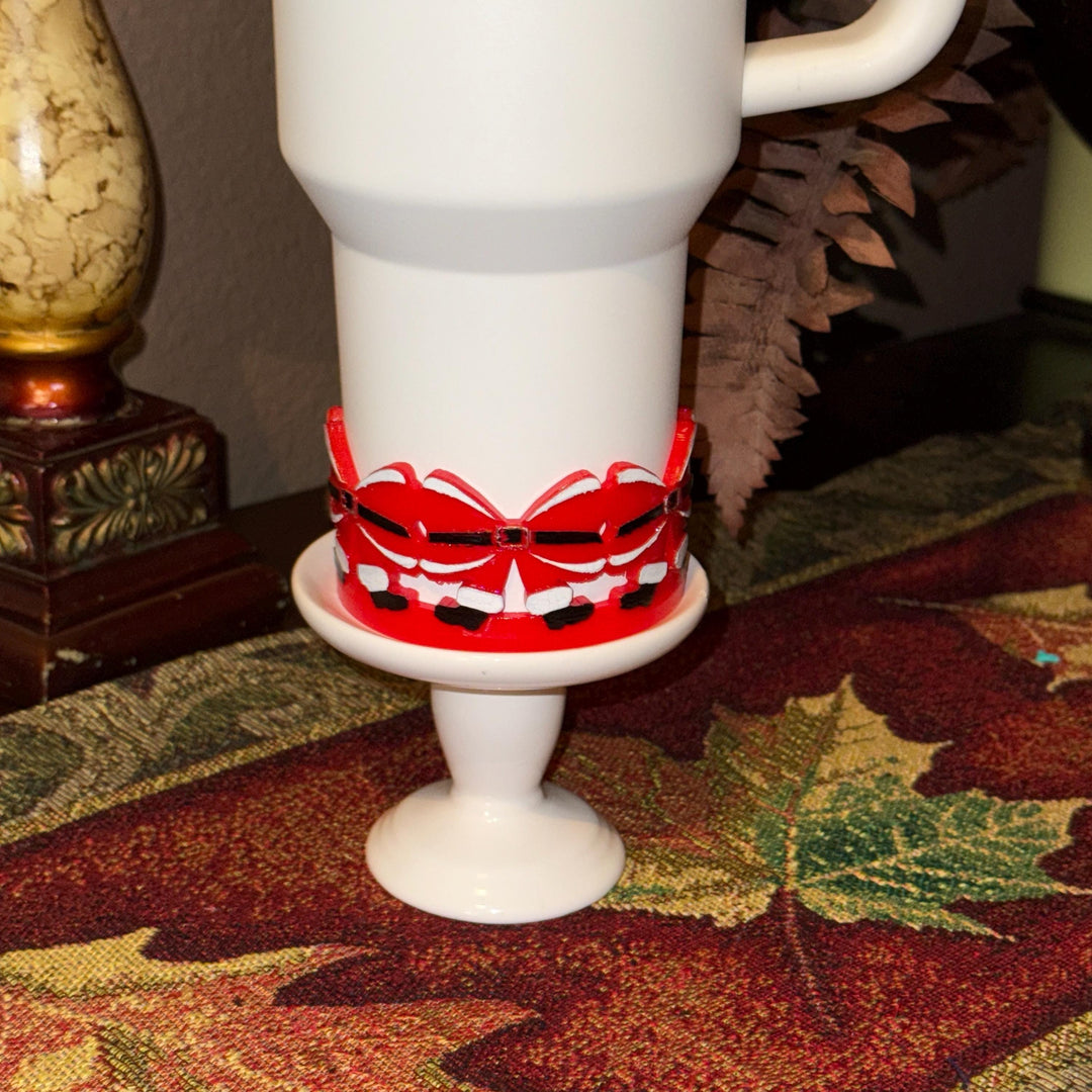 Santa Bow Tumbler Boot, Unique Christmas gift, Fit 20 30 oz and 40 oz Stanley and 40 oz Brumate Hydrojug Coldest, Red White hand painted