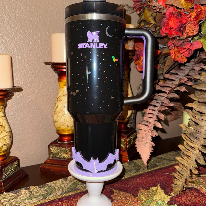 Spellcast Lavender Bat Tumbler boot or bangle, for Stanley 20 30 or 40 oz Tumblers, unique gift Halloween accessories