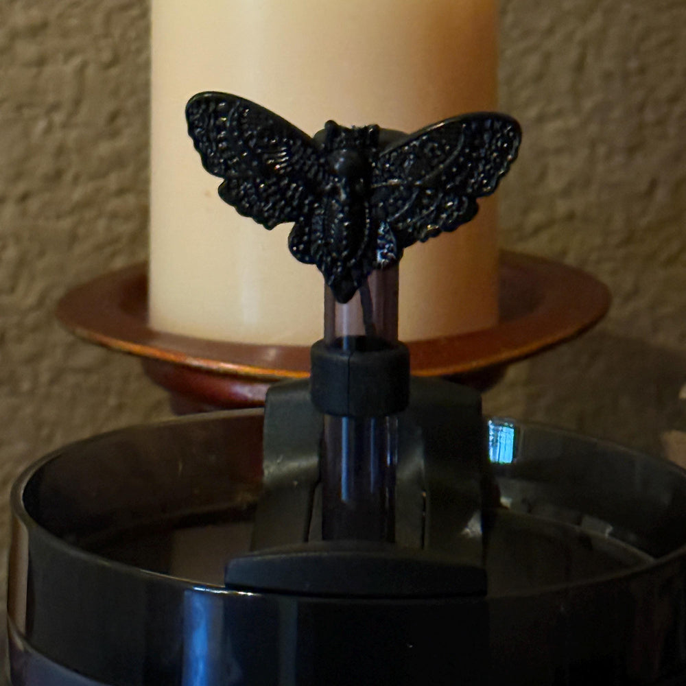 Black Moth Deadly Damask Enamel Straw Cap, for Stanley 20 30 or 40 oz Tumblers, unique gift Halloween accessories