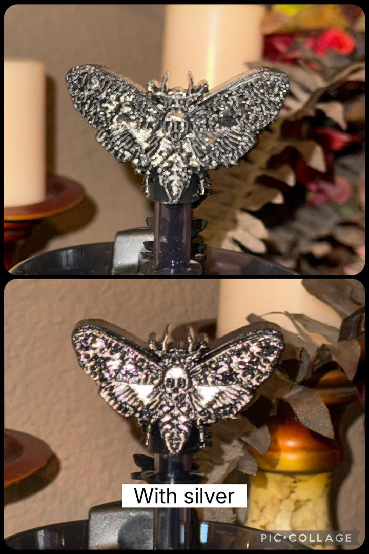 NEW Deadly Damask tumbler topper, boot, charm for Stanley 20 30 or 40 oz Tumblers, Halloween accessories, black moth snake sugarskull