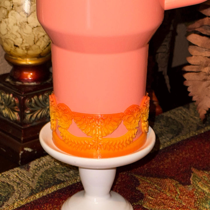 Sunrise Catrina boot and halo for Stanley 20 30 or 40 oz Tumblers, Halloween accessories, Day of the Dead, Dia de los Muertos