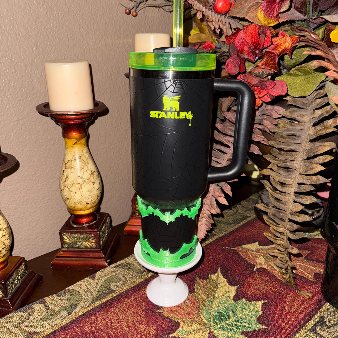 Spellcast Glow in the Dark Bat Tumbler boot or bangle, for Stanley 20 30 or 40 oz Tumblers, unique gift Halloween accessories