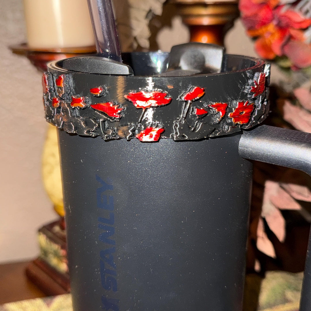 Black Midnight Ruby Floral tumbler boot, for Stanley 1913 x JENNIE collection 20 30 or 40 oz Tumblers, unique gift