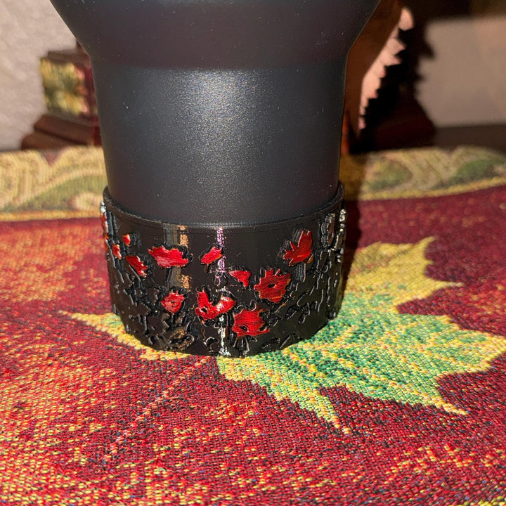 Black Midnight Ruby Floral tumbler boot, for Stanley 1913 x JENNIE collection 20 30 or 40 oz Tumblers, unique gift