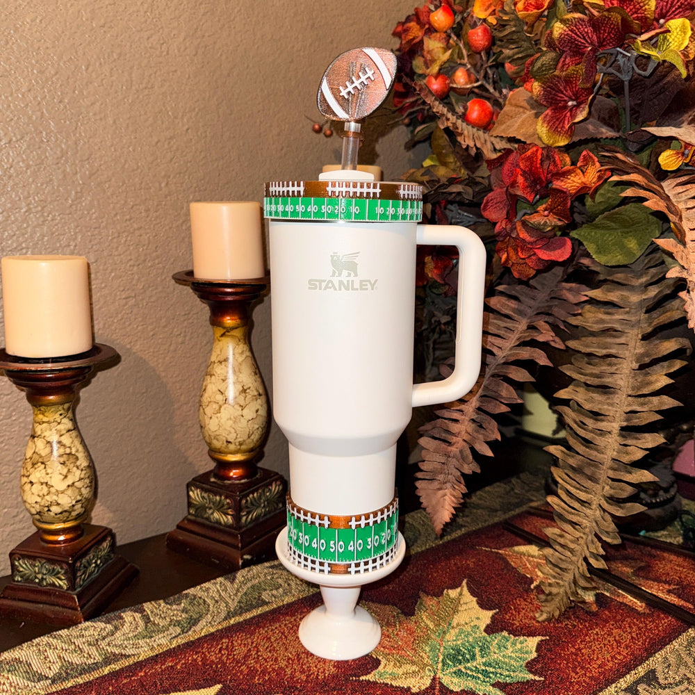 Football Field Tumbler Boot, topper, halo, Sports Tumbler Protective Sleeve, Fit's Stanley and otherTumblers, HOT SELLER