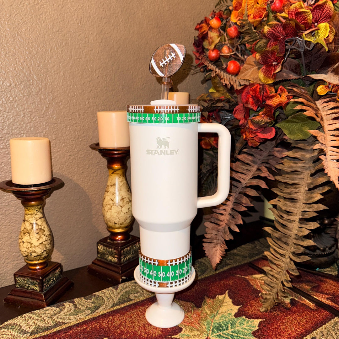 Football Field Tumbler Boot, topper, halo, Sports Tumbler Protective Sleeve, Fit's Stanley and otherTumblers, HOT SELLER