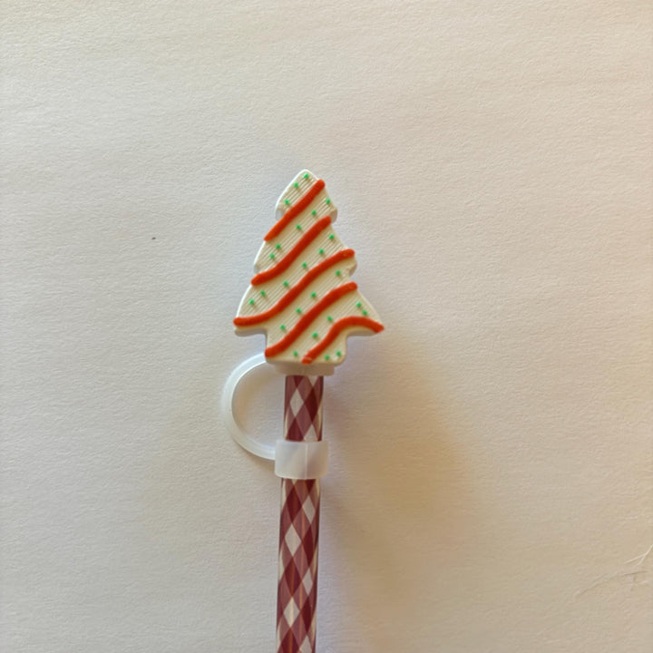 White Christmas Tree Straw Cap, for Stanley 20 30 or 40 oz Tumblers, unique gift, Christmas accessories