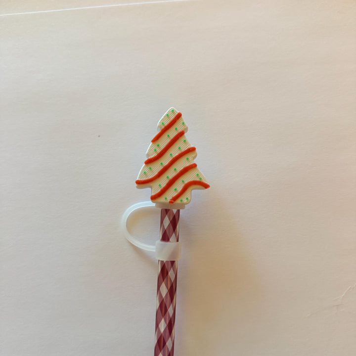 White Christmas Tree Straw Cap, for Stanley 20 30 or 40 oz Tumblers, unique gift, Christmas accessories