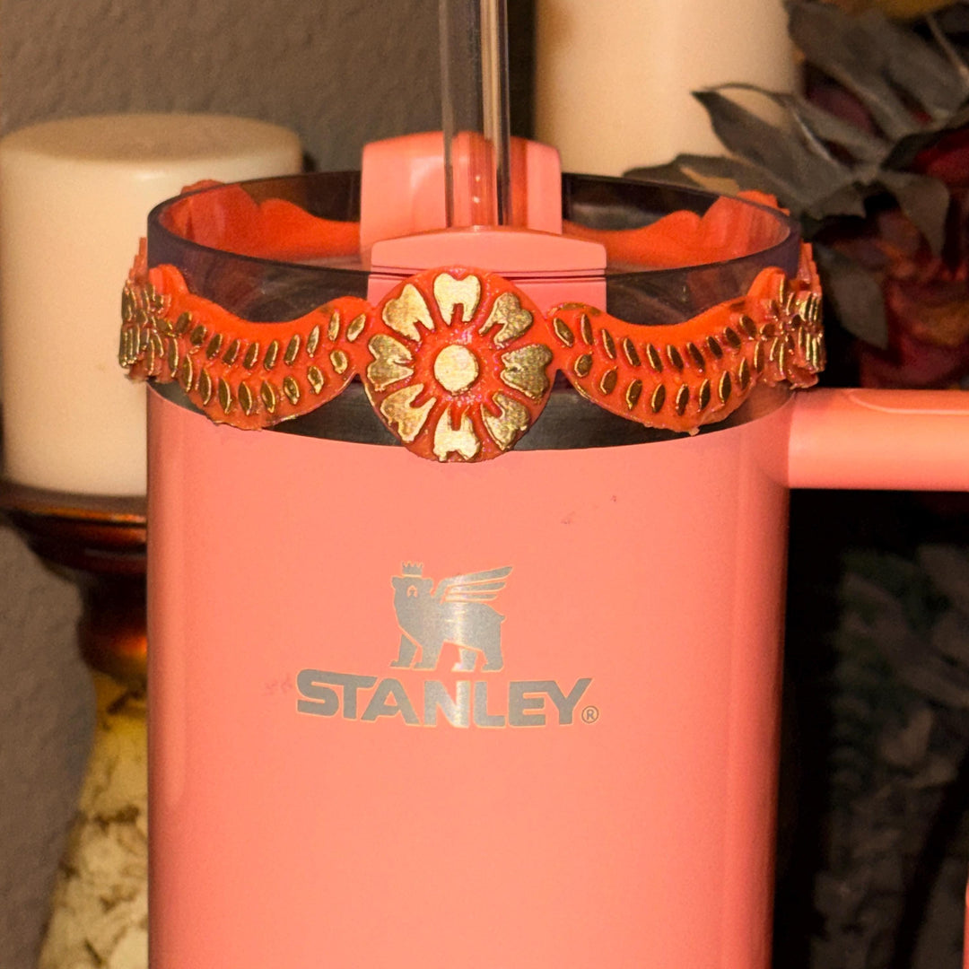 Sunrise Catrina boot and halo for Stanley 20 30 or 40 oz Tumblers, Halloween accessories, Day of the Dead, Dia de los Muertos