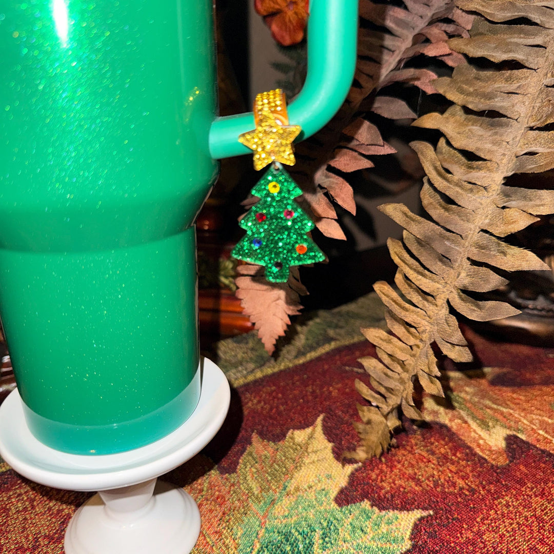 Beautiful Christmas Tree Cup Handle Clip Magnetic Tumbler Charm Accessory, fit 20/30 or 40 oz tumblers, unique gift