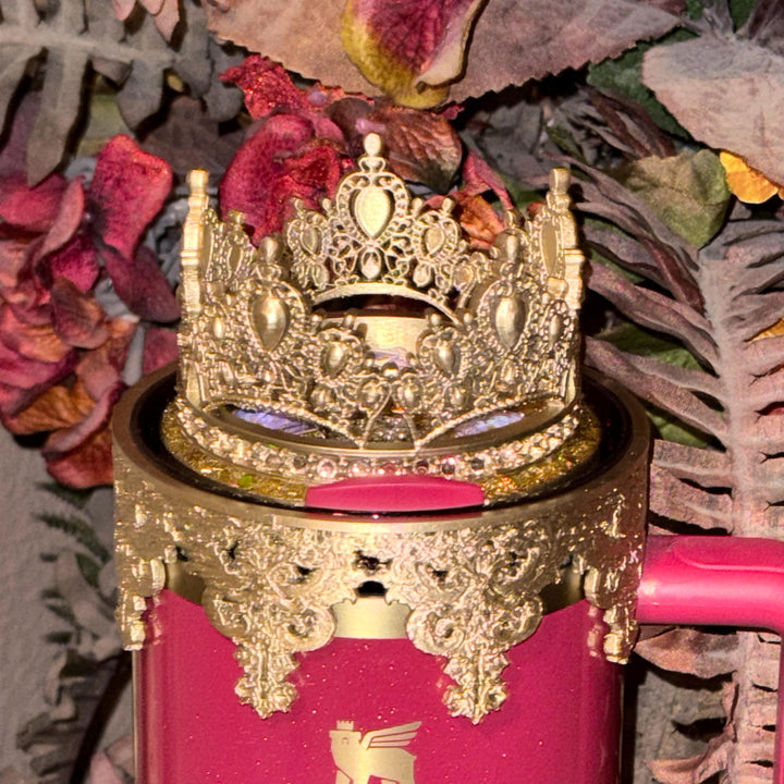 Gold Fancy Damask Lace Tumbler Boot or Halo, Tumbler Boot Sleeve, fits your Stanley Tumblers, Unique Gift