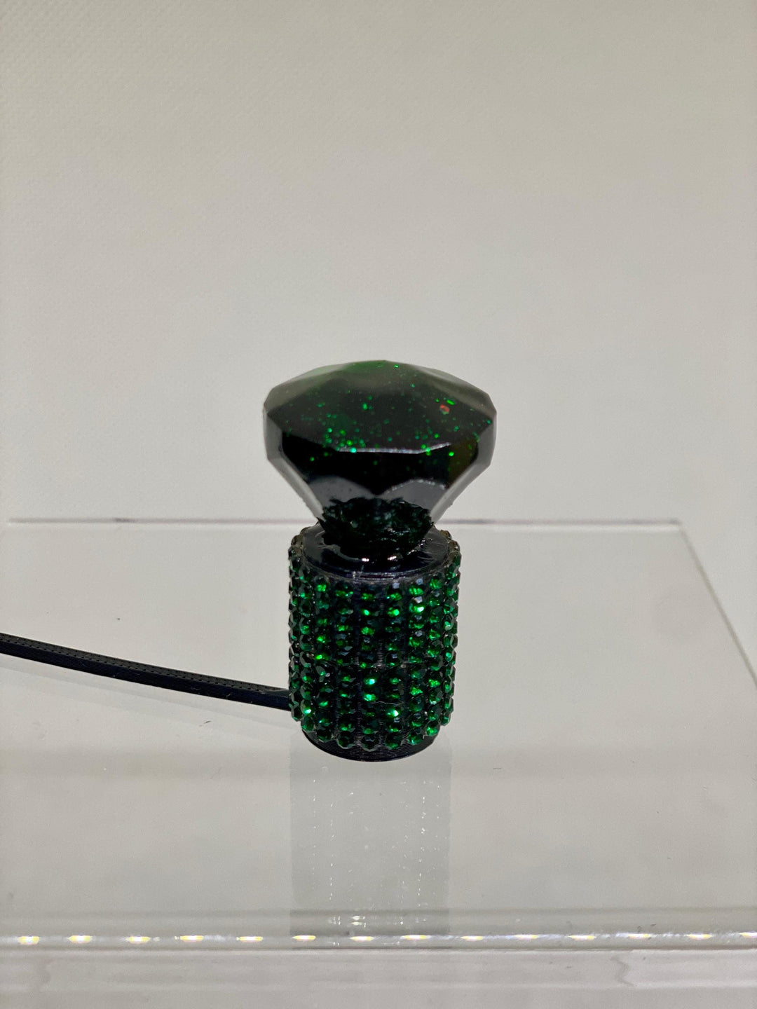 Wickedly Witch black or emerald crown topper, Fancy Rhinestone Crown tumbler topper or rhinestone crown 3 boot, Emerald straw topper
