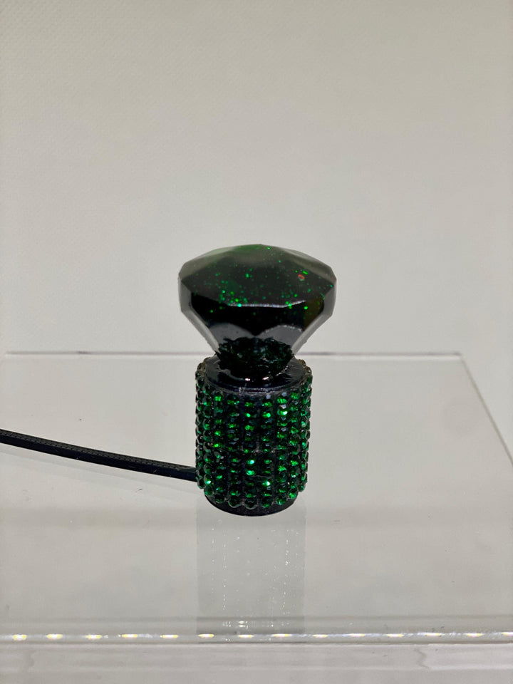 Wickedly Witch black or emerald crown topper, Fancy Rhinestone Crown tumbler topper or rhinestone crown 3 boot, Emerald straw topper
