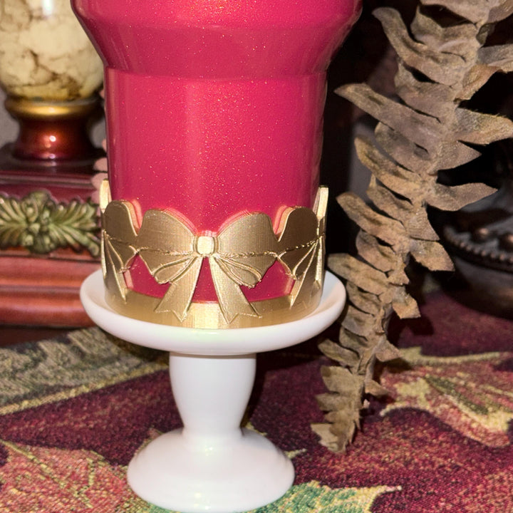 Gold Coquette Bow Tumbler Boot, Shimmery Stylish Sleeve, Princess Queen, Fits Stanley Meoky, Simple Modern, Owala, Protective Sleeve