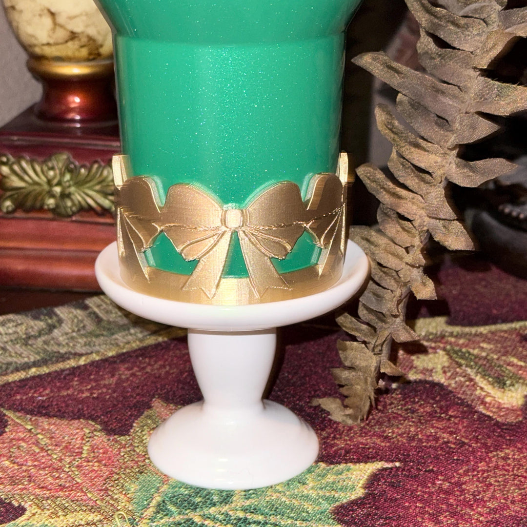 Gold Coquette Bow Tumbler Boot, Shimmery Stylish Sleeve, Princess Queen, Fits Stanley Meoky, Simple Modern, Owala, Protective Sleeve