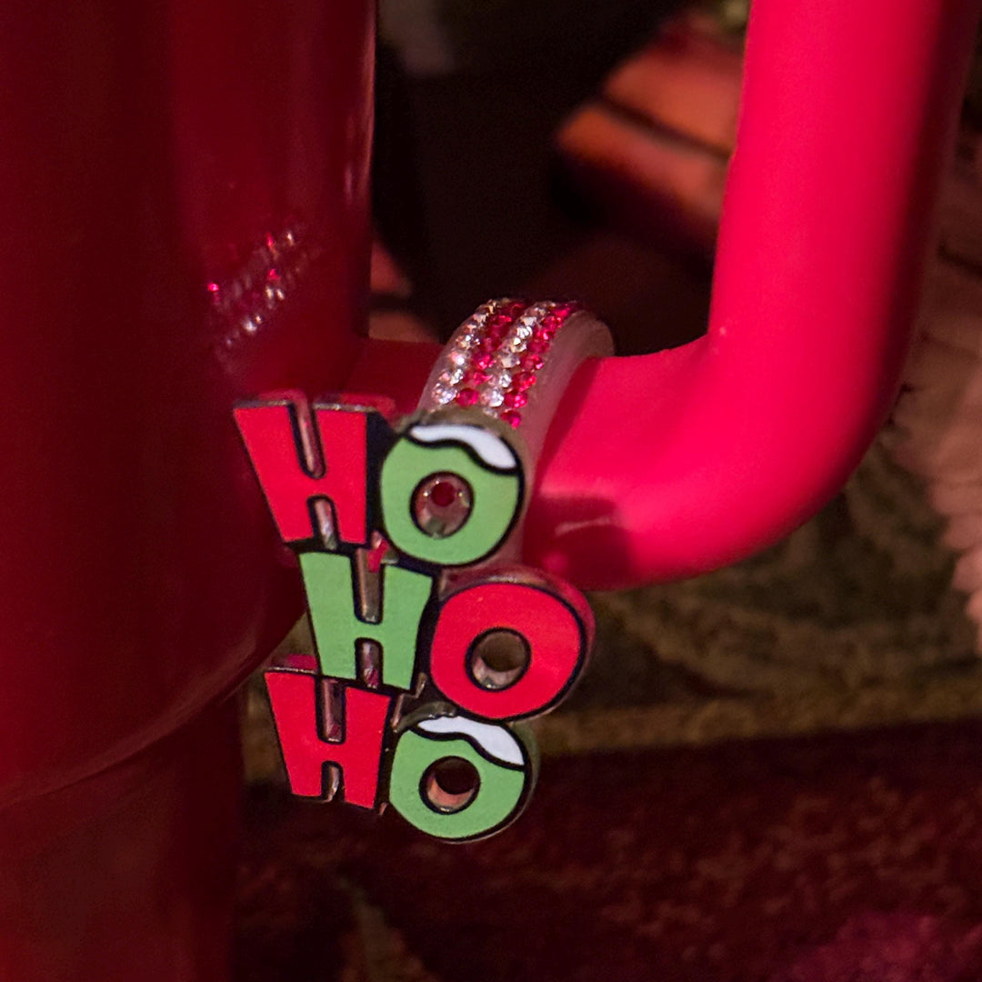 Beautiful Christmas Handle Clip Magnetic Tumbler Charm Accessory, fit 20/30 or 40 oz tumblers, unique gift, tree, Ho Ho Ho, reindeer, cookie