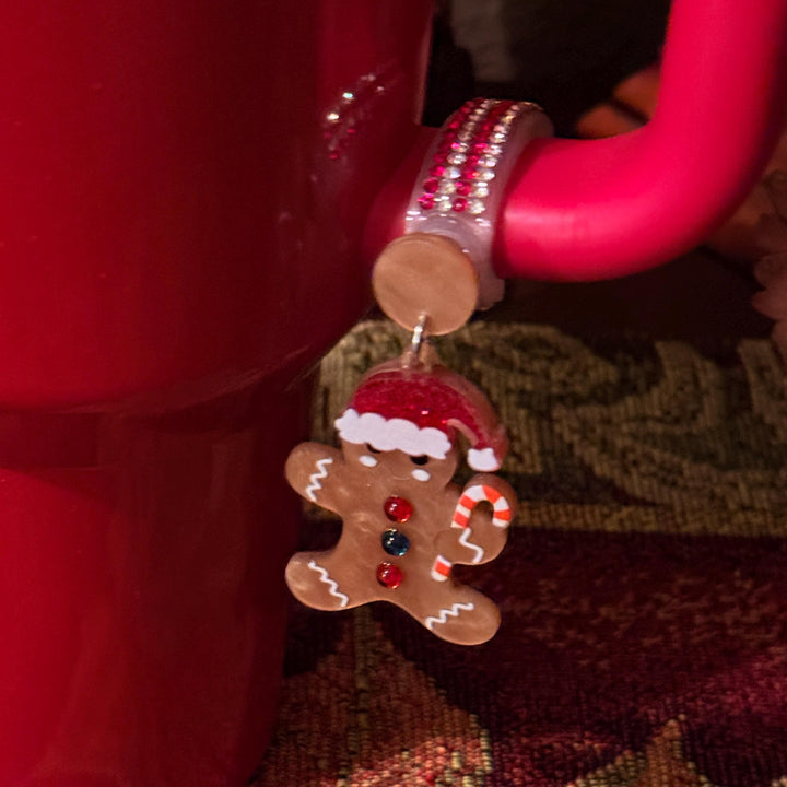 Beautiful Christmas Handle Clip Magnetic Tumbler Charm Accessory, fit 20/30 or 40 oz tumblers, unique gift, tree, Ho Ho Ho, reindeer, cookie
