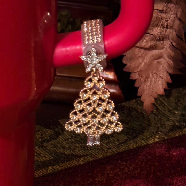 Beautiful Christmas Handle Clip Magnetic Tumbler Charm Accessory, fit 20/30 or 40 oz tumblers, unique gift, tree, Ho Ho Ho, reindeer, cookie