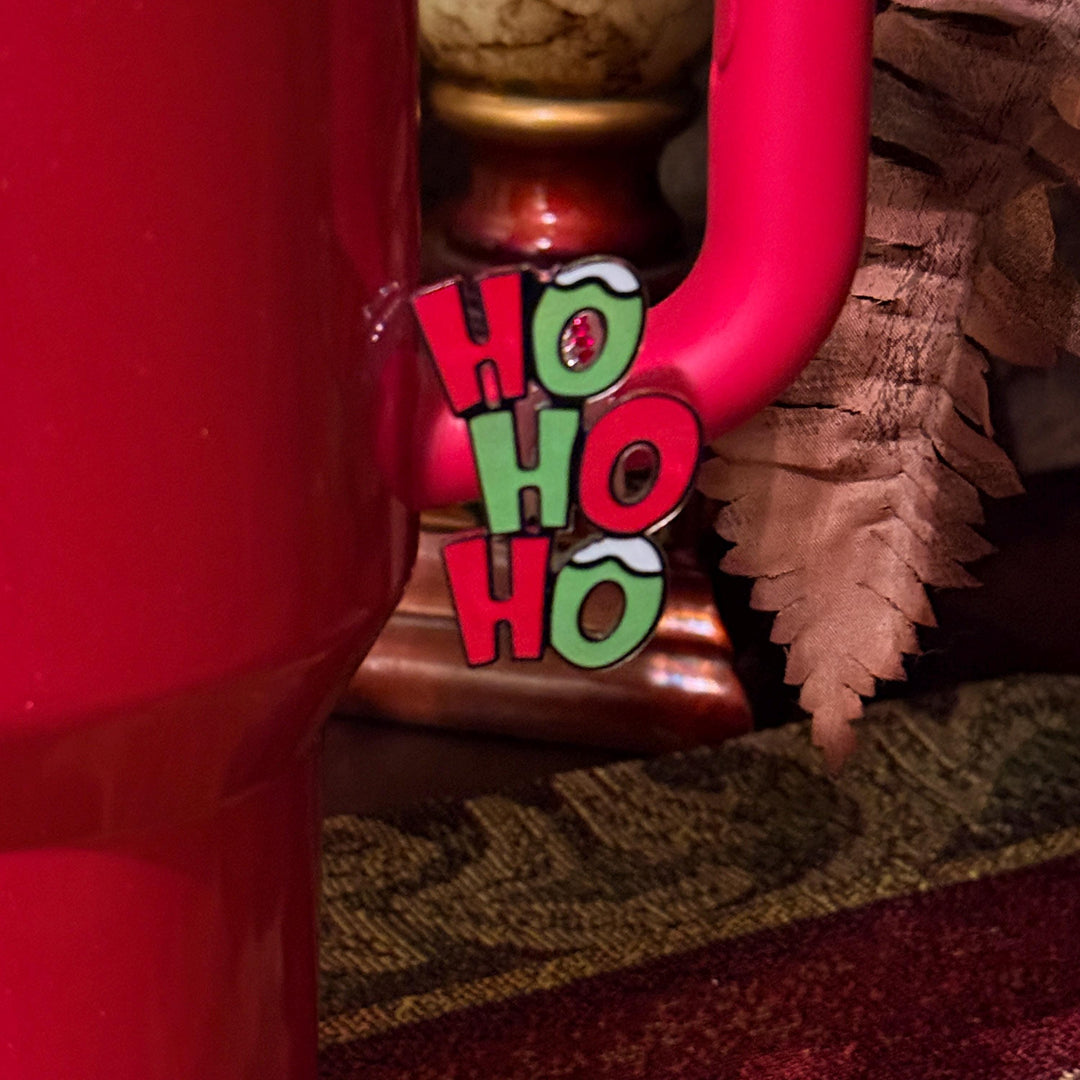 Beautiful Christmas Handle Clip Magnetic Tumbler Charm Accessory, fit 20/30 or 40 oz tumblers, unique gift, tree, Ho Ho Ho, reindeer, cookie