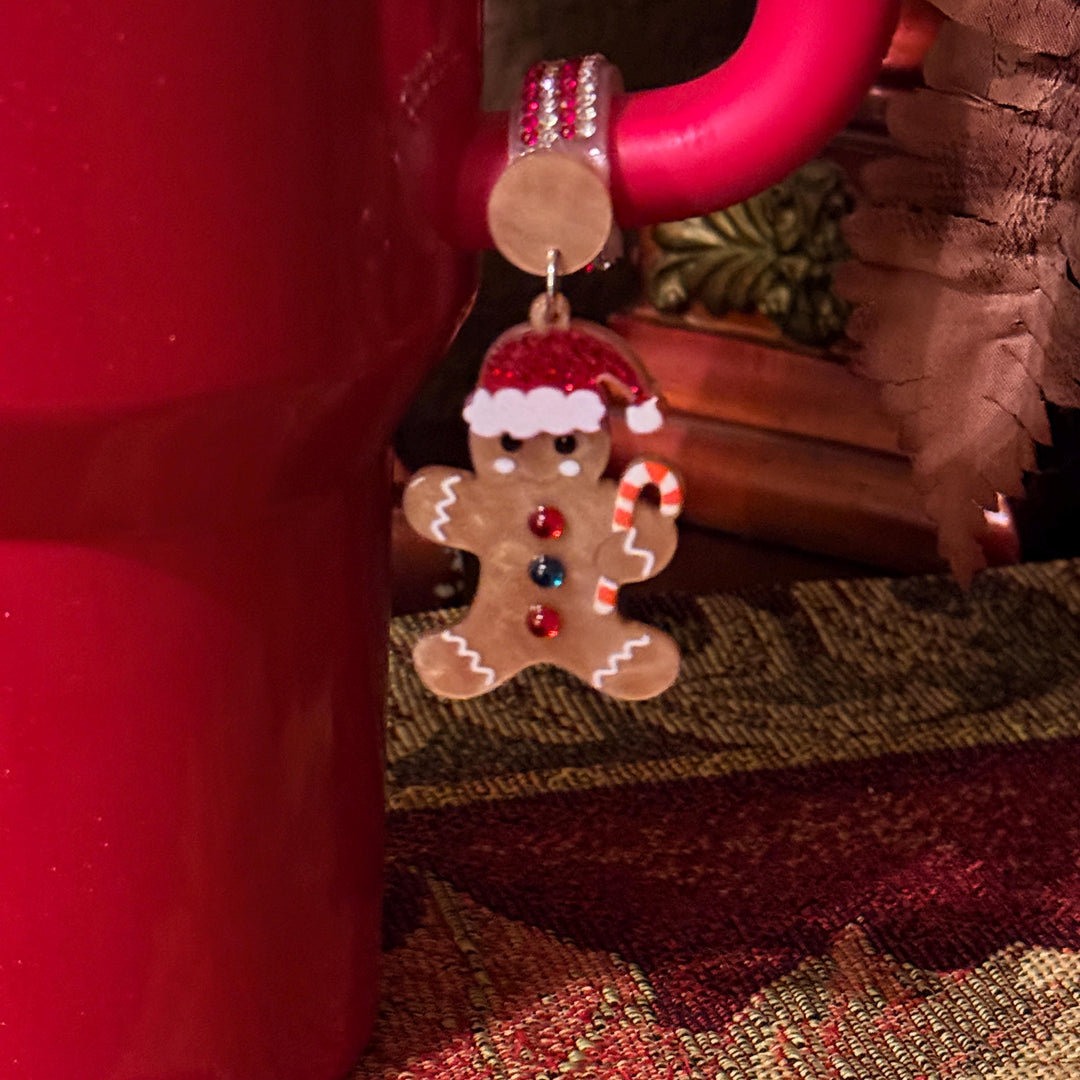 Beautiful Christmas Handle Clip Magnetic Tumbler Charm Accessory, fit 20/30 or 40 oz tumblers, unique gift, tree, Ho Ho Ho, reindeer, cookie