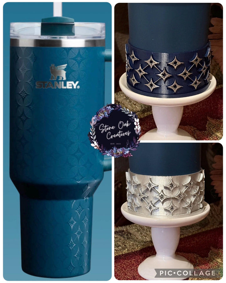 Ponderosa Star Tumbler Accessories, tumbler boot, navy silver, unique trending gifts for Stanley 20 30 40 oz