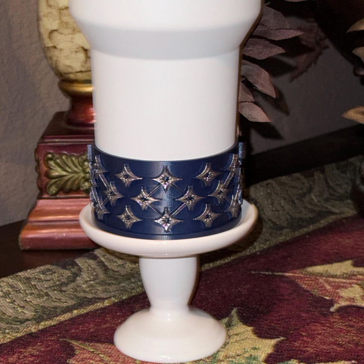 Ponderosa Star Tumbler Accessories, tumbler boot, navy silver, unique trending gifts for Stanley 20 30 40 oz