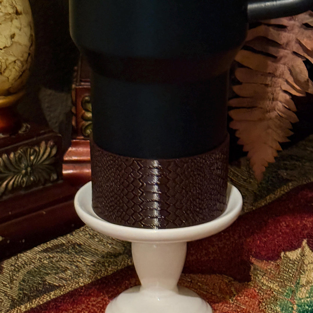 Snake and Snakeskin Gold Tumbler Accessories, boot, halo, lid topper, brown, unique trending gifts for Stanley 20 30 40 oz Luxe Collection