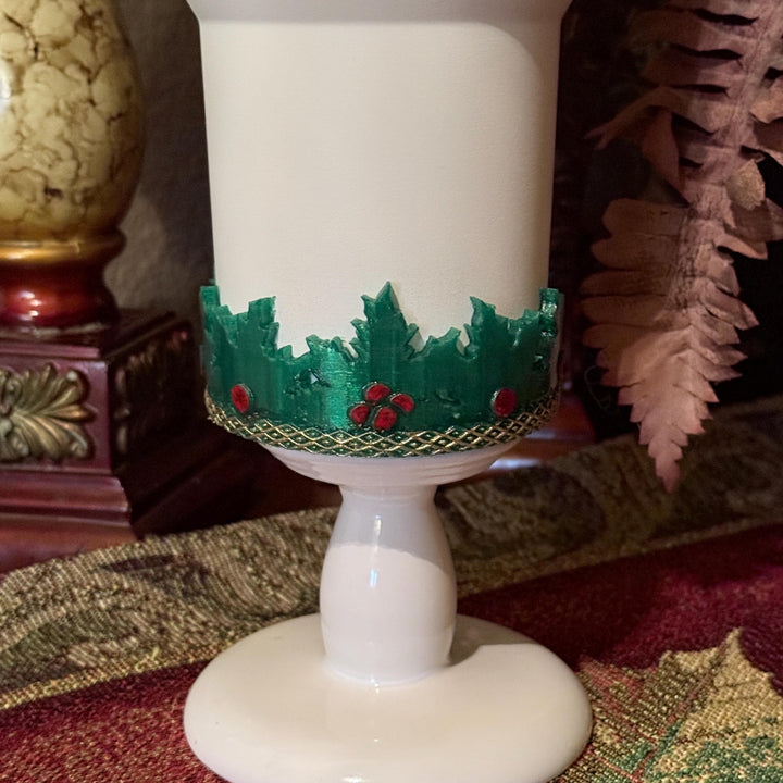 Christmas Mistletoe Holly Tumbler Boot or Topper, Hand Painted Protective Sleeve, Fit 20 30 oz and 40 oz Stanley Accessories