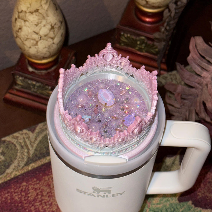 Good Witch Rhinestone Ombre Crown Topper for your Glinda Stanley tumbler, 20 30 40 oz