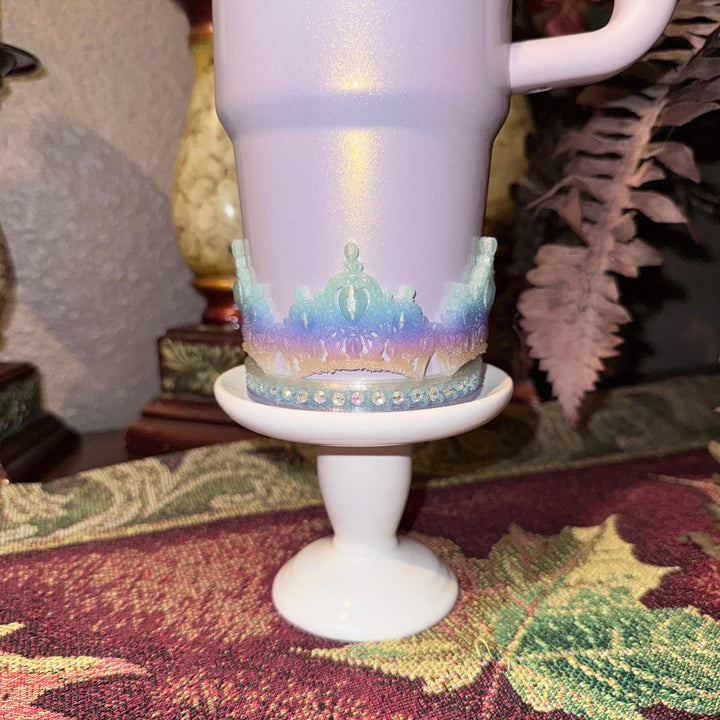 Good Witch Rhinestone Ombre Crown Boots for your Glinda Stanley tumbler, 20 30 40 oz