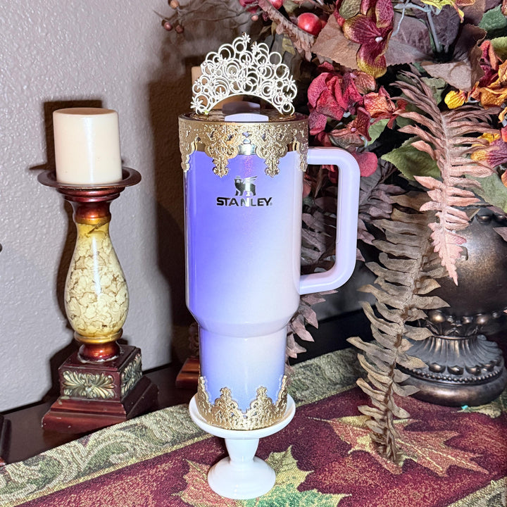 Good Witch Rhinestone Gold Silver Crown Lid or Straw Topper for your Glinda Stanley tumbler, 20 30 40 oz
