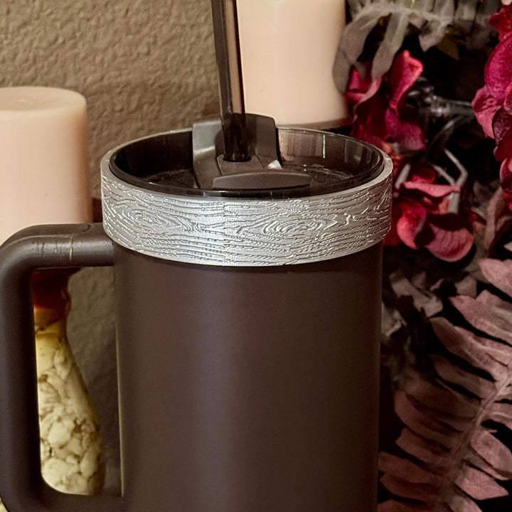 Woodgrain Gold or Silver Tumbler Accessories, boot or halo, unique trending gifts for Stanley 20 30 40 oz Holiday Cheers & Cheer Collection
