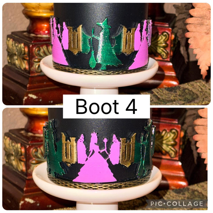 Good and Wicked Witch Black Pink Green Tumbler Boot Accessories that fit Stanley 20/30 ad 40 oz Tumblers