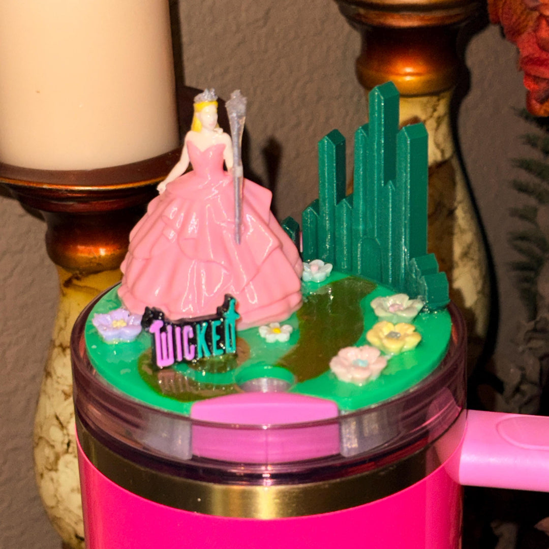 Wickedly Good Witch Black Pink Green Tumbler Accessories that fit Stanley 20/30 ad 40 oz Tumblers