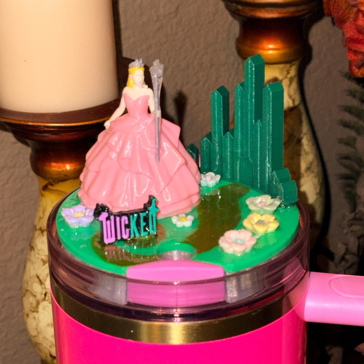 Wickedly Good Witch Black Pink Green Tumbler Accessories that fit Stanley 20/30 ad 40 oz Tumblers