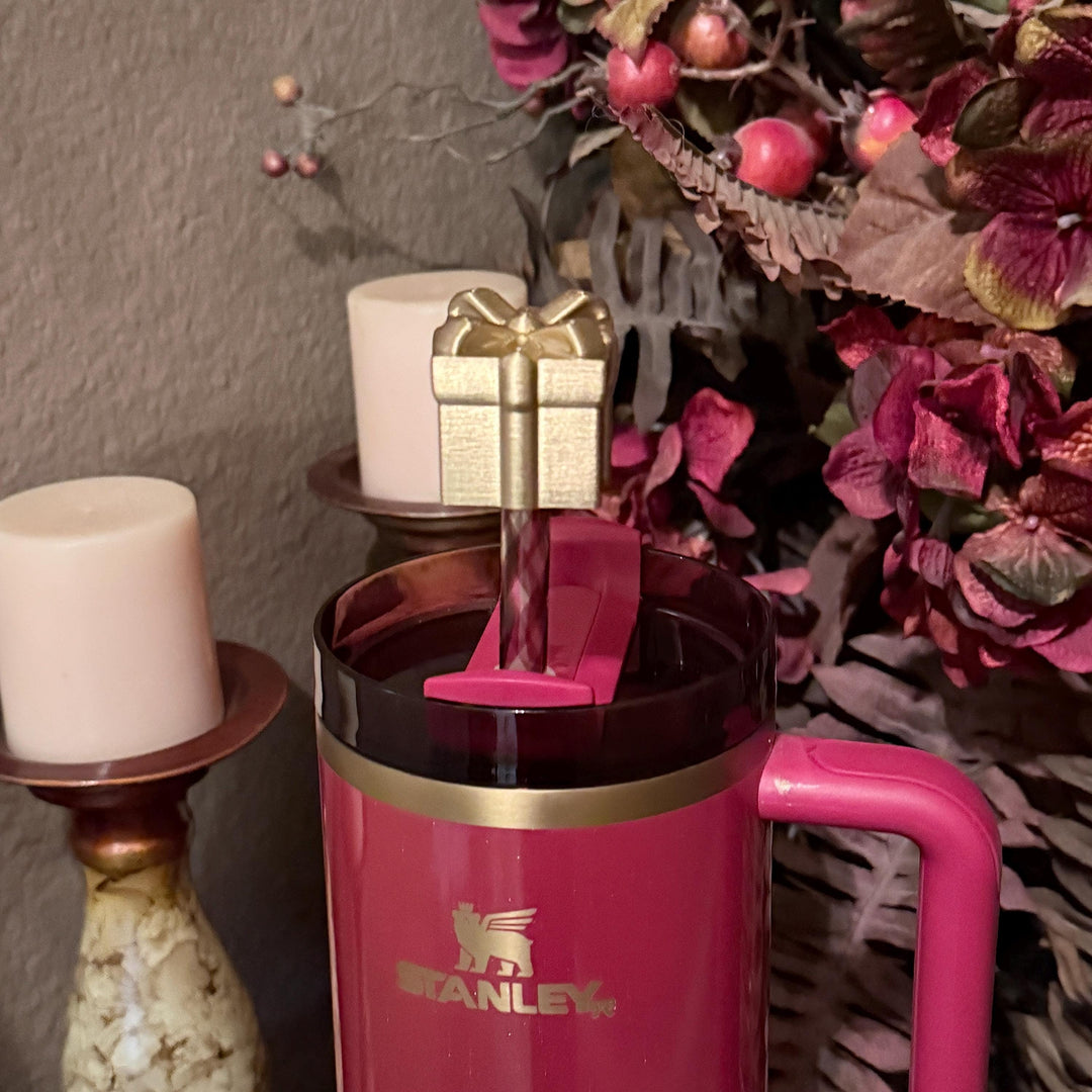 Gold Fancy Damask Lace Tumbler Boot or Halo, Tumbler Boot Sleeve, fits your Stanley Tumblers, Unique Gift, Holly Berry Gloss