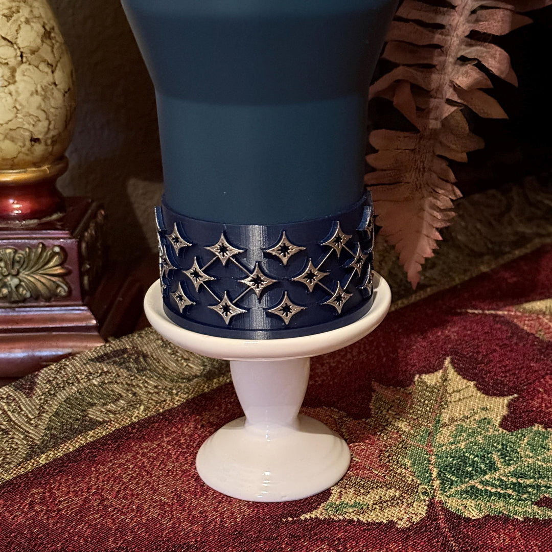 Ponderosa Star Tumbler Accessories, tumbler boot, navy silver, unique trending gifts for Stanley 20 30 40 oz