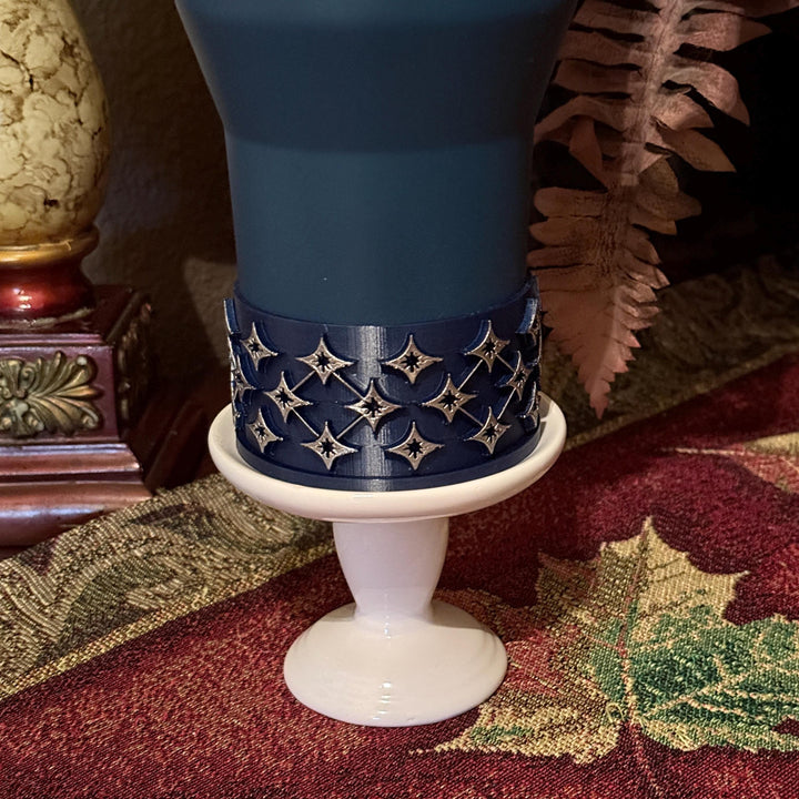 Ponderosa Star Tumbler Accessories, tumbler boot, navy silver, unique trending gifts for Stanley 20 30 40 oz