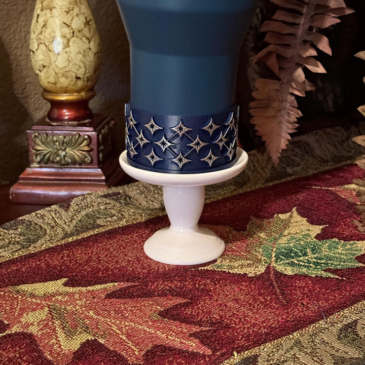 Ponderosa Star Tumbler Accessories, tumbler boot, navy silver, unique trending gifts for Stanley 20 30 40 oz