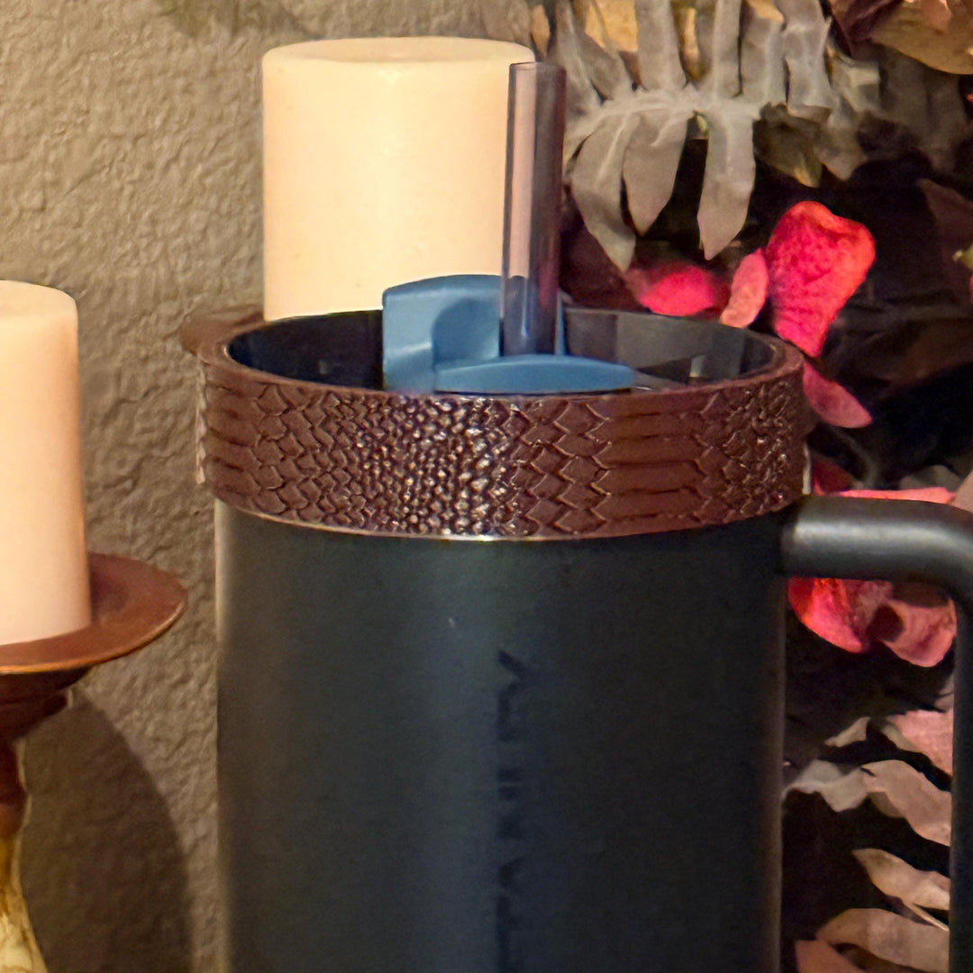 Snake and Snakeskin Gold Tumbler Accessories, boot, halo, lid topper, brown, unique trending gifts for Stanley 20 30 40 oz Luxe Collection