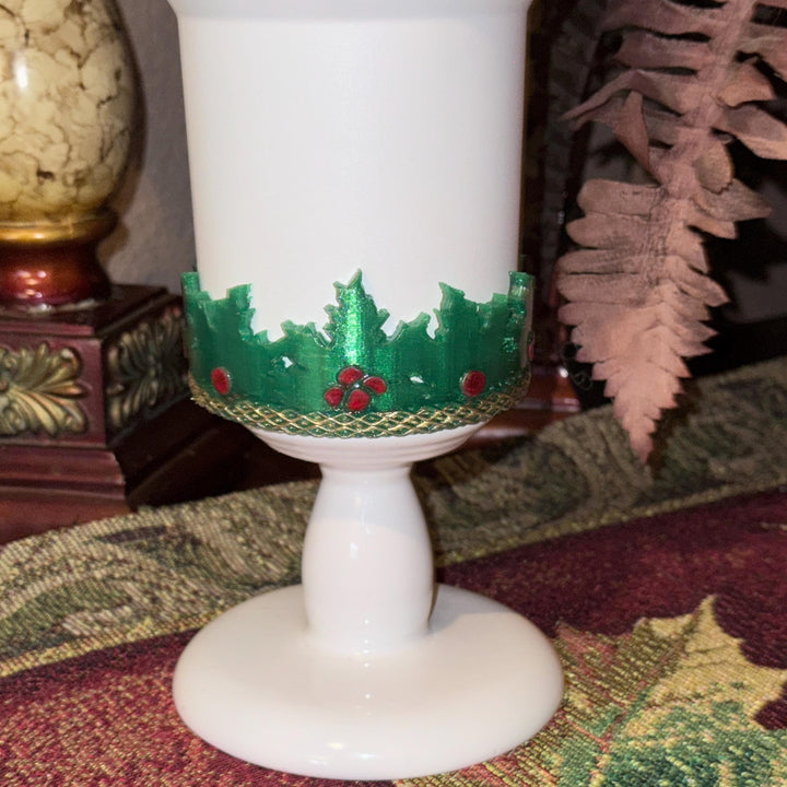 Christmas Mistletoe Holly Tumbler Boot or Topper, Hand Painted Protective Sleeve, Fit 20 30 oz and 40 oz Stanley Accessories